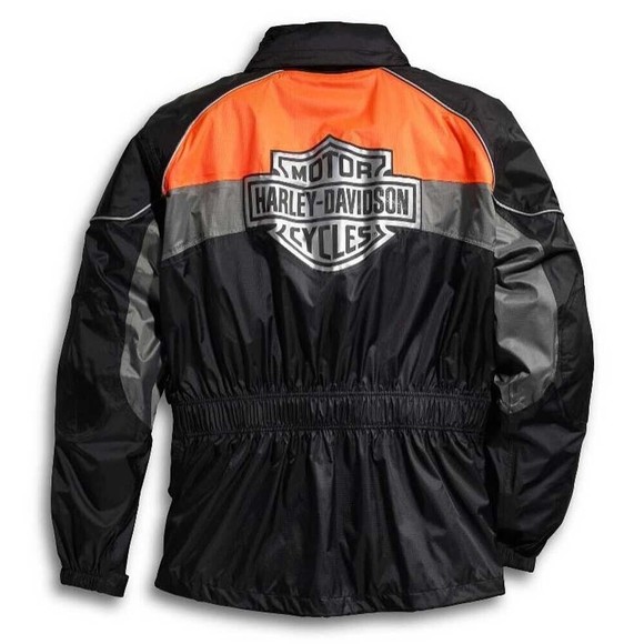 Harley Davidson High Tail Colorblock Hi-Vis Rain Jacket Men's Medium 98337-15VM - Picture 1 of 12